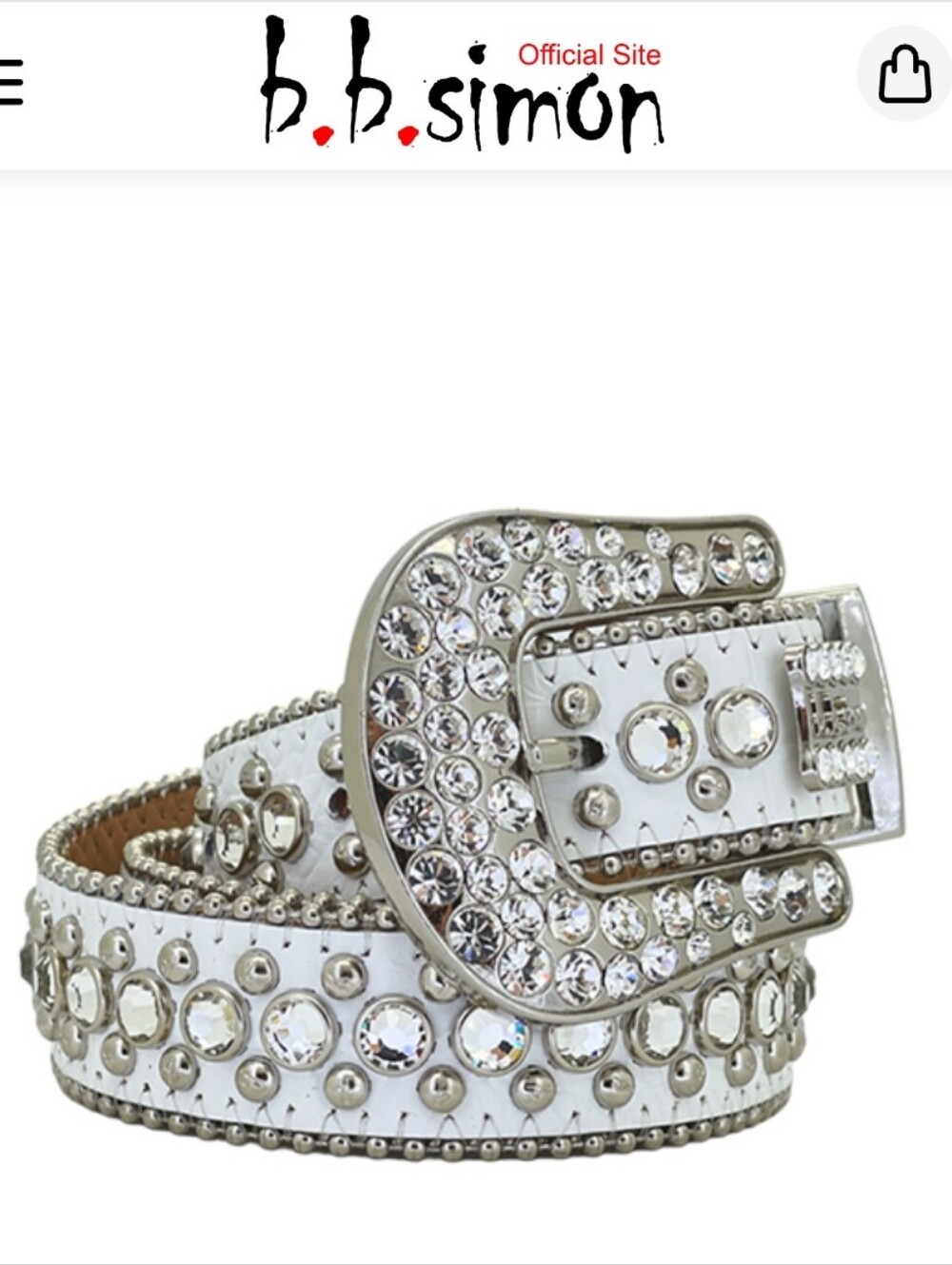 B.B. Simon Skinny Kish Crystal Belt Size 30 Fits 28 Western Bling